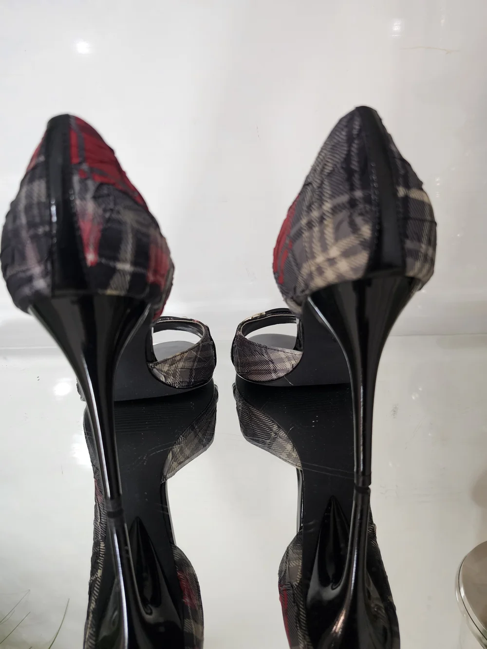 Vintage Y2k Carlos by Carlos Santana Women's Plaid Open-Toe Heels  Sz8.5 NIB - Picture 4 of 7